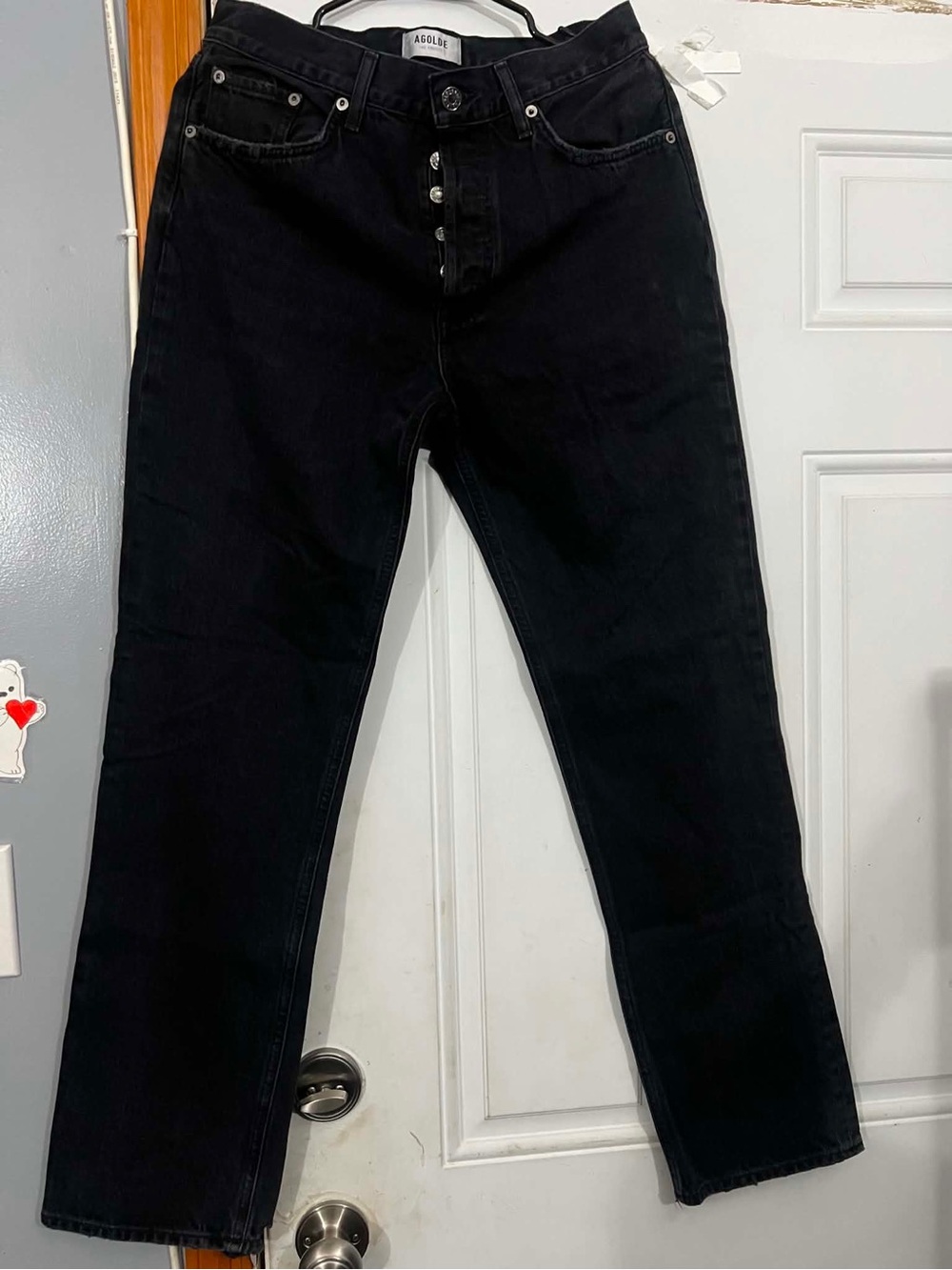 Agolde Straight Jeans in Black Size 28